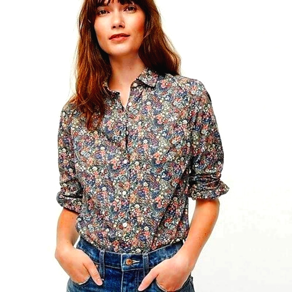 J Crew Perfect shirt in Liberty® elderberry floral - Picture 1 of 6